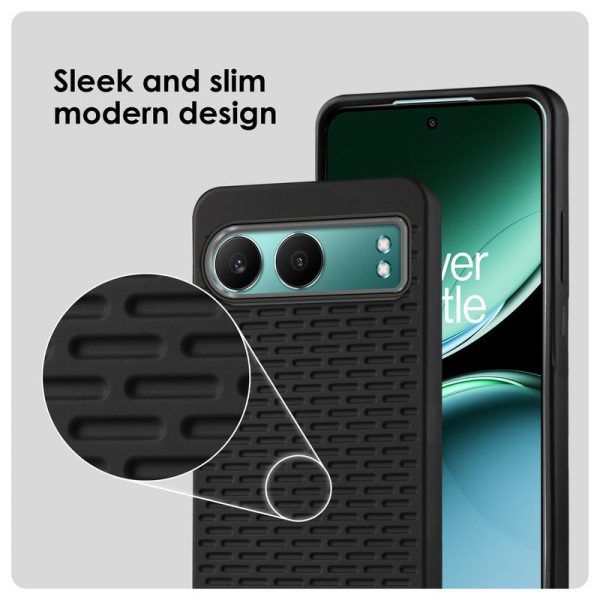 Soft Silicone Mobile Back Cover For OnePlus Nord 4 5G with Dash Type Groove and Matte Gray Camera Ring Sale