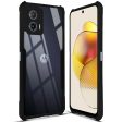 Back Cover Case for Motorola Moto G73 5G | Ultra-Hybrid Shockproof Design | Camera Protection - Black Bumper & Transparent Back Fashion