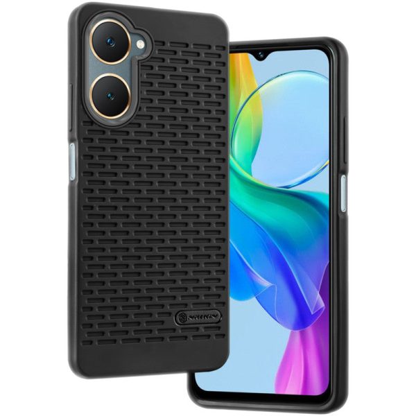 Soft Silicone Mobile Back Cover For Vivo Y28s 5G with Dash Type Groove and Matte Gray Camera Ring Hot on Sale