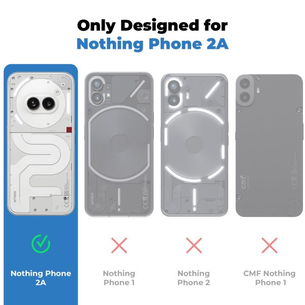 Soft Silicone Mobile Back Cover For Nothing Phone 2A with Dash Type Groove and Matte Gray Camera Ring Supply