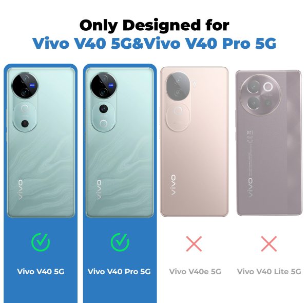 Soft Silicone Mobile Back Cover For Vivo V40 Pro 5G with Dash Type Groove and Matte Gray Camera Ring Fashion