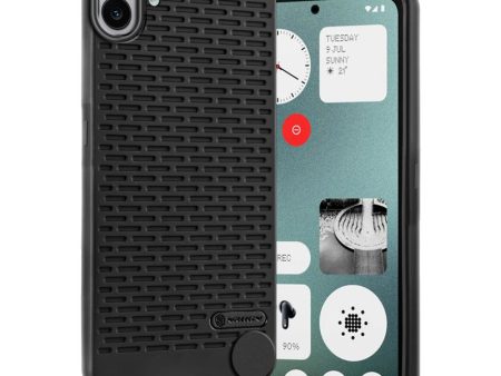 Soft Silicone Mobile Back Cover For CMF By Nothing Phone 1 with Dash Type Groove and Matte Gray Camera Ring Hot on Sale