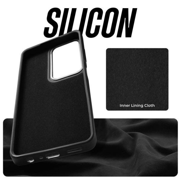 Soft Silicone Mobile Back Cover For Realme 13 Pro Plus 5G with Dash Type Groove and Matte Gray Camera Ring Sale