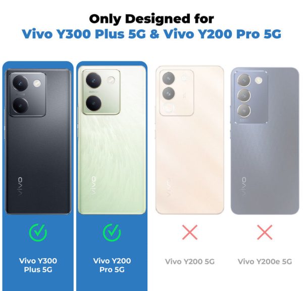 Soft Silicone Mobile Back Cover For Vivo Y300 Plus 5G with Dash Type Groove and Matte Gray Camera Ring on Sale