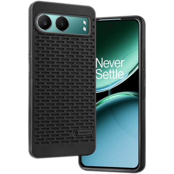 Soft Silicone Mobile Back Cover For OnePlus Nord 4 5G with Dash Type Groove and Matte Gray Camera Ring Sale