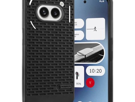 Soft Silicone Mobile Back Cover For Nothing Phone 2A with Dash Type Groove and Matte Gray Camera Ring Supply